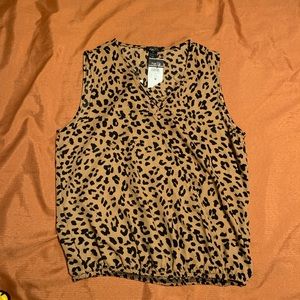 Rue 21 Wrap Blouse Animal Print Size M elastic waist